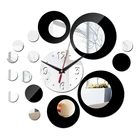 Реальные продажи Новые 3d Кристальные часы Современный дизайн Роскошные зеркальные настенные часы круговые гостиная кварцевые акриловые