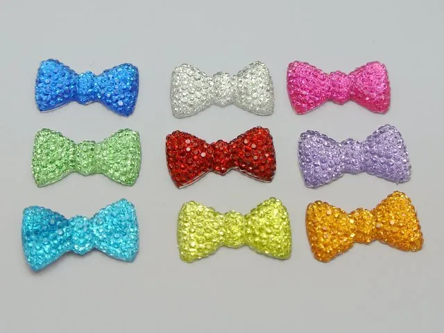 Банты разноцветные с плоской задней стороной 20 х12 мм 50 шт.|mixed color|rhinestone accessoriescolorful