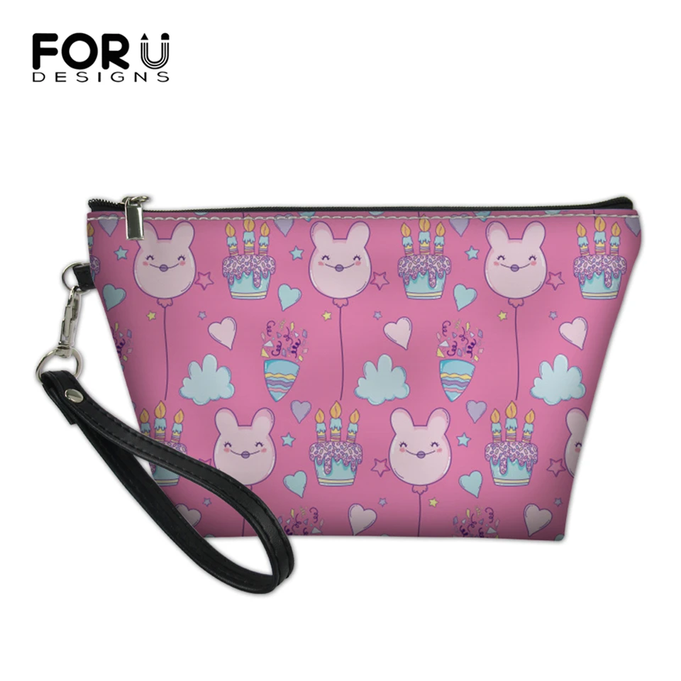 Модный женский чехол для косметолога FORUDESIGNS с черно-белым рисунком кошки женская
