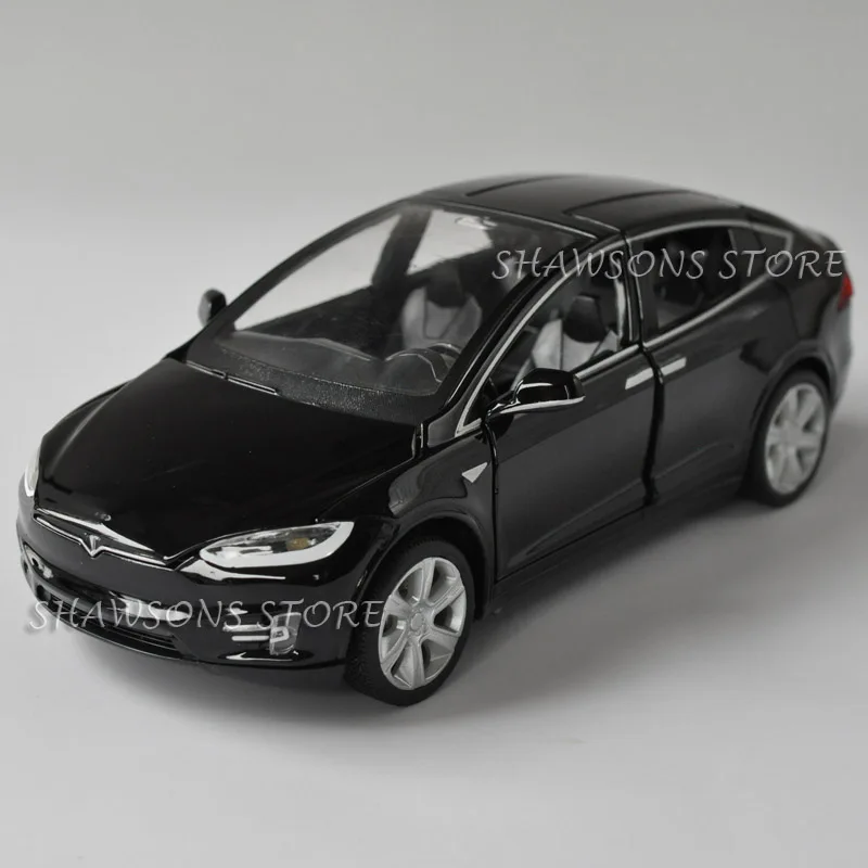 1:32 литьевая модель автомобиля игрушки Tesla Model X 90D Pulll Реплика со звуком и