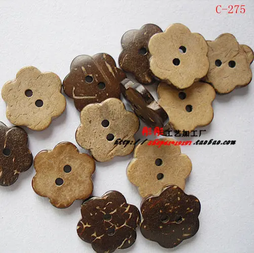 Модные скорлупы кокосового ореха 18 мм цветок кнопки для рукоделия с плоской