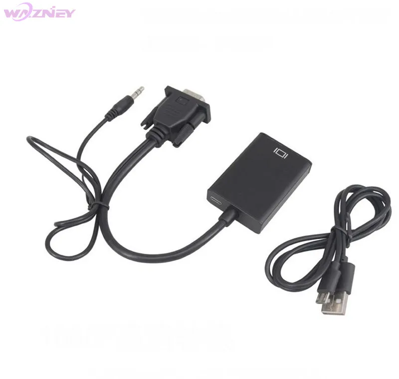 Преобразователь из VGA в HDMI кабель адаптер с аудио выходом 1080P Женский USB источник