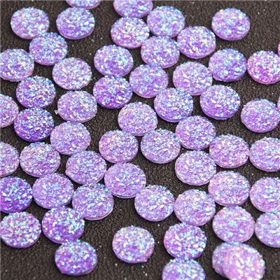 10 New Fashion 40pcs 12mm Mix Colors Natural Ore Style Flat Back Resin Cabochons For Bracelet Earrings Accessories - Цвет: 10