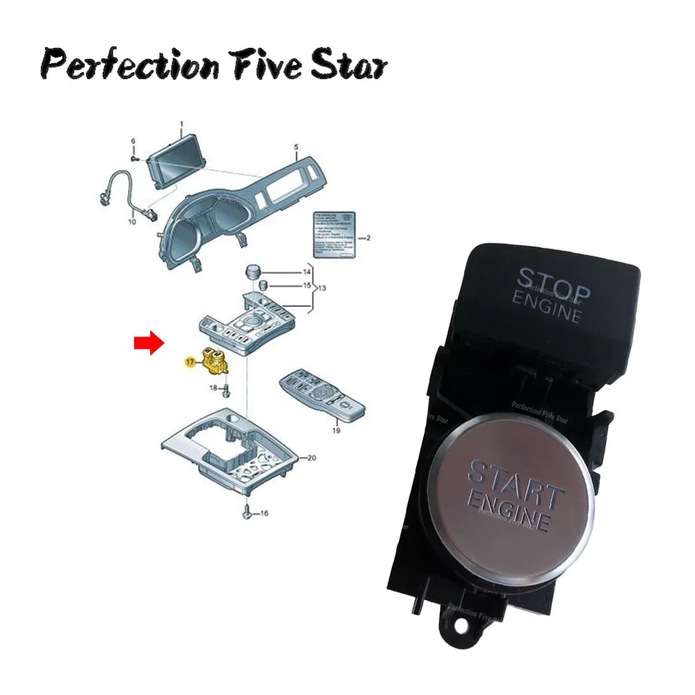 4L0905217B для Audi Q7 2010 2011 2012 2013 2014 2015 кнопка переключения двигателя 4L0 905