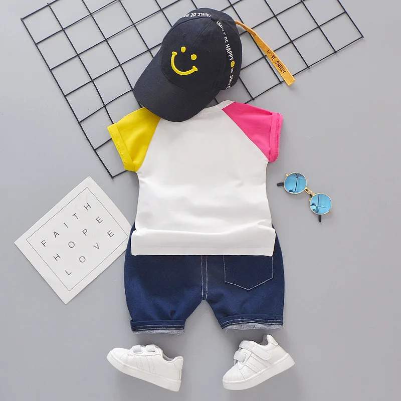 2019 летний костюм для мальчиков с коротким рукавом детское летнее платье героями