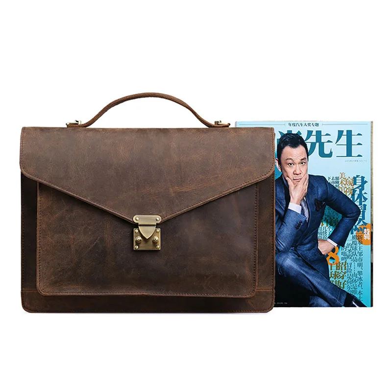 BOLEKE мужской портфель из натуральной кожи деловая сумка для ноутбука винтажные