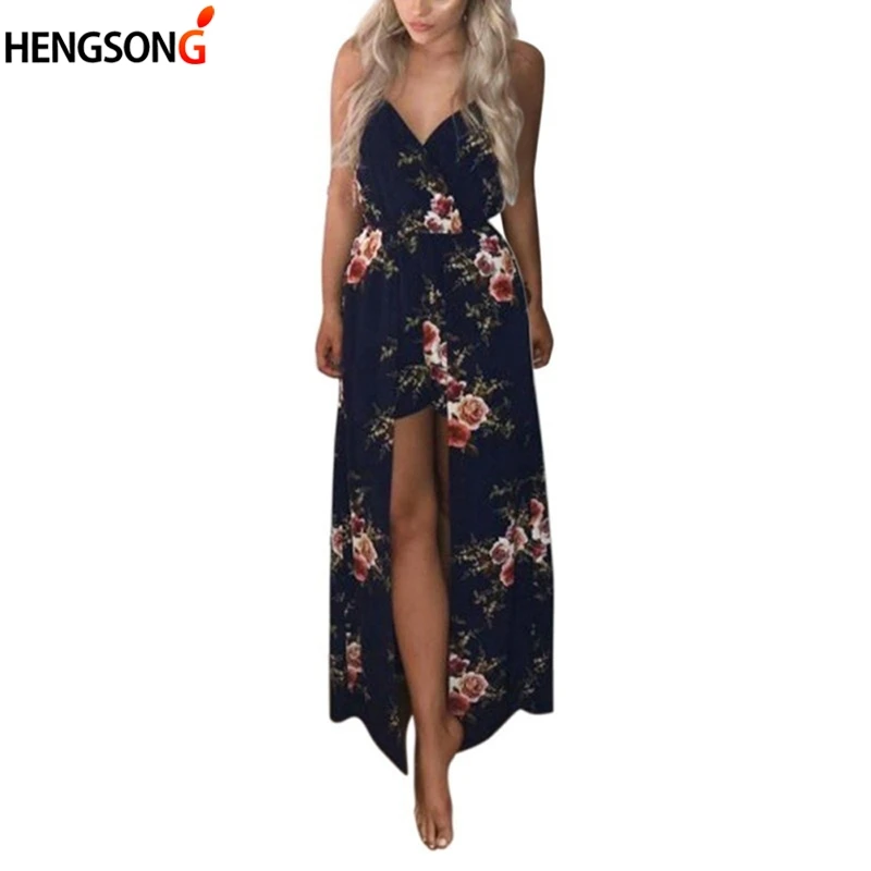 HENGSONG новое женское сексуальное длинное платье макси с глубоким v-образным