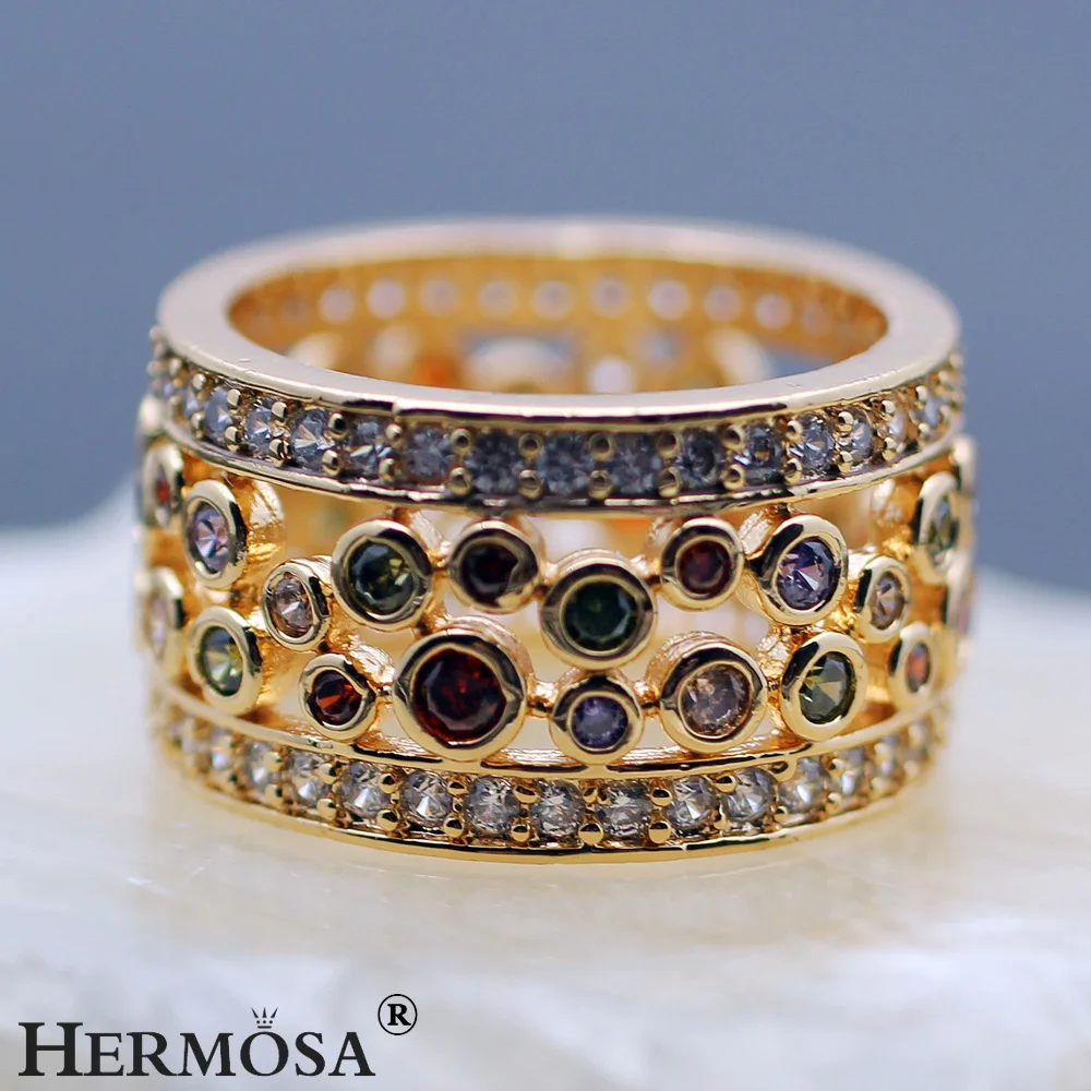 HERMOSA ювелирные изделия полый дизайн многоцветные блестящие драгоценные камни