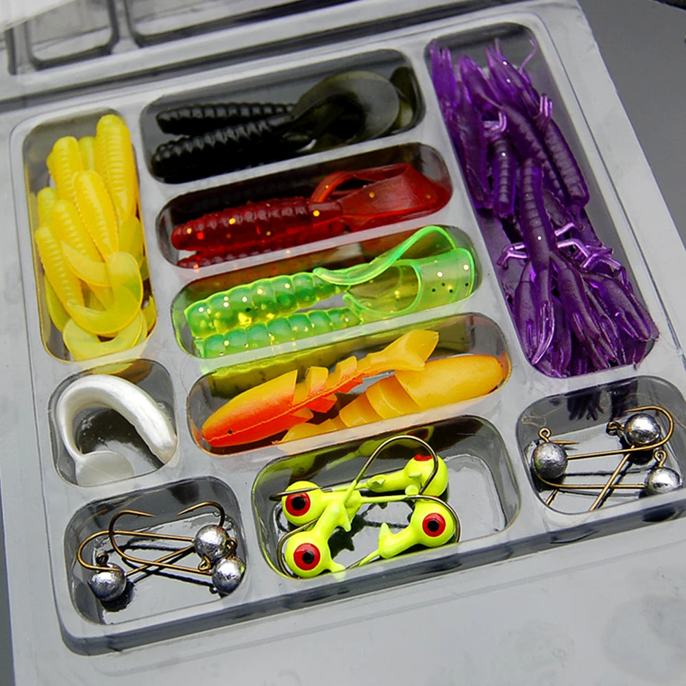 35 шт./лот набор рыболовных приманок Смешанная Мягкая приманка в виде червей карпа