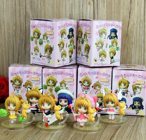 Аниме Cardcaptor фигурки Сакура Kinomoto Sakura Daidouji Tomoyo ПВХ экшн Фигурки игрушки 6 шт./компл. 2