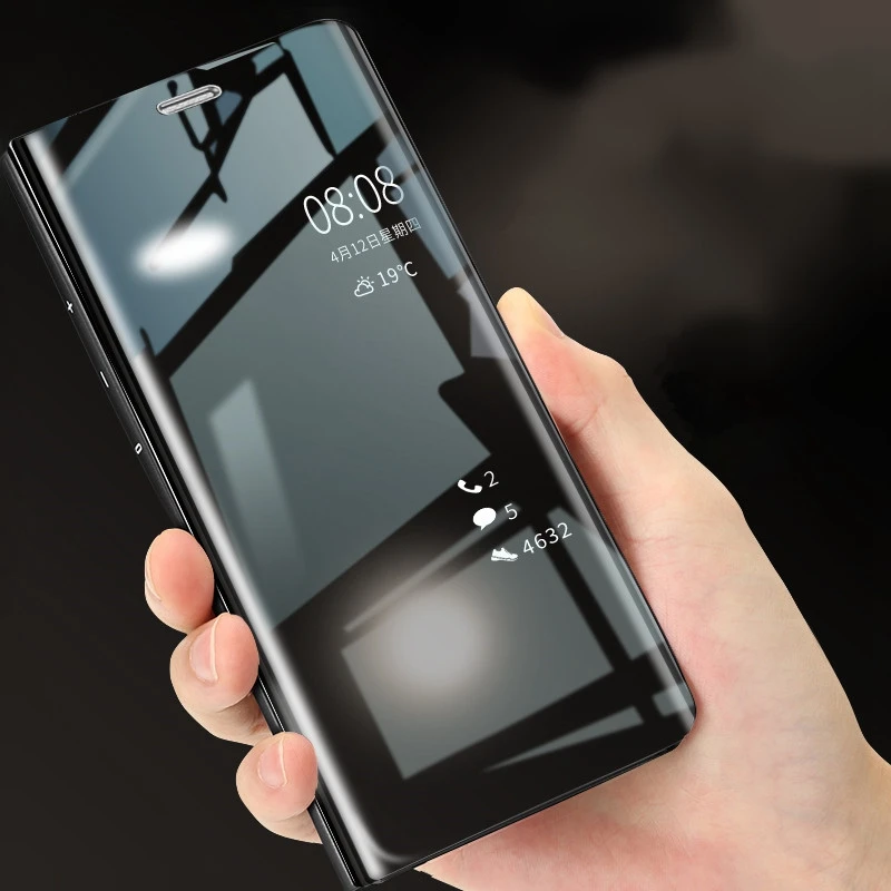 Для Samsung S10 чехол зеркало S9 Galaxy S8 Plus S6 S7 Edge S10e 5G Note 4 5 8 9 Note8 Note9 Флип кожаный