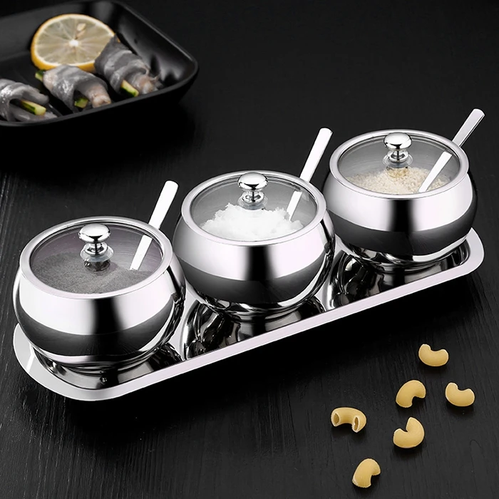 Кухонная коробка для приправ бытовой набор с крышкой приправа бутылка может 304