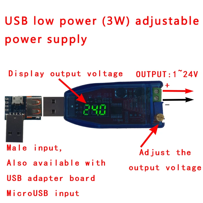 DC 5V до 3 V 9V 12V 24V USB Шаг вверх/вниз Питание Модуль Регулируемый повышающий