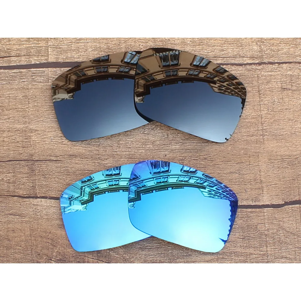 

Vonxyz 2 Pairs Stealth Black & Ice Mirror Polycarbonate Replacement Lenses for-Oakley Oil Drum Frame