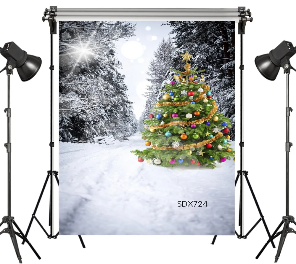 LB полиэстер и винил снег покрытый кедровым лесом Рождественская елка студийный