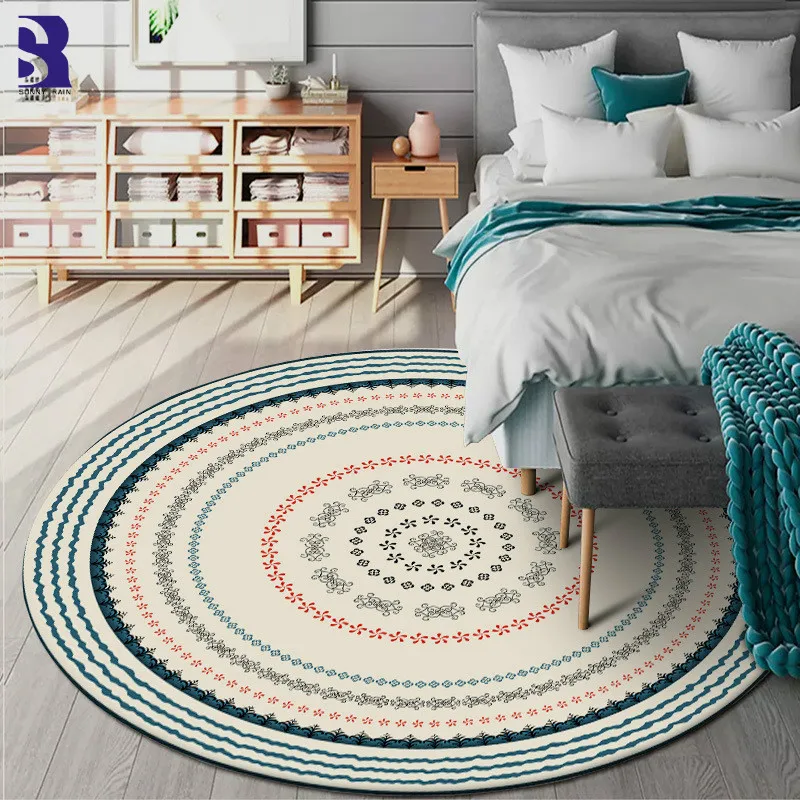 SunnyRain 1-piece современные круглые коврики для гостиной коврик для спальни коврики сопротивление скольжению