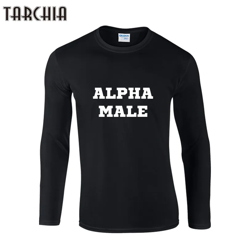 

TARCHIA Fashion Brand ALPHA MALE Print Slim Fit Long Sleeve T Shirt Men Tee O-Neck Casual Men T-Shirt Cotton T Shirts Plus Size