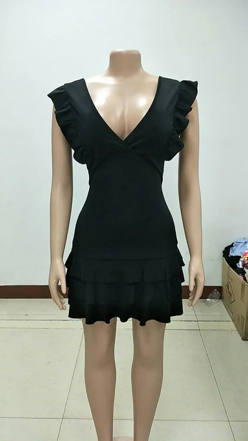 Женское летнее платье с V образным вырезом и открытой спиной|Женские платья| |