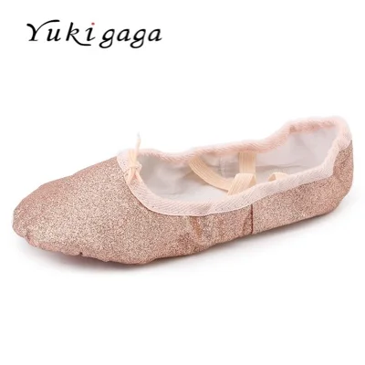 Gold Yukigaga/Новое поступление; Высококачественная детская обувь для девочек; бальные туфли для танго, латинских танцев, сальсы; серебристые, золотые туфли с блестками на низком каблуке; a17c - Цвет: Gold