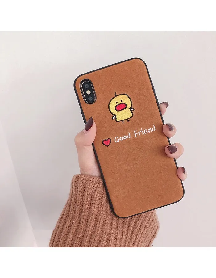 Роскошный вышитый чехол для телефона с рисунком цыпленка Iphone Xs Max Xr цветочный из