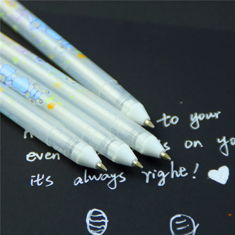 0.8mm Beautiful Cute Pen Unisex Gift For Kids White Ink Color Photo Album Gel Stationery Office Learning | Канцтовары для офиса и