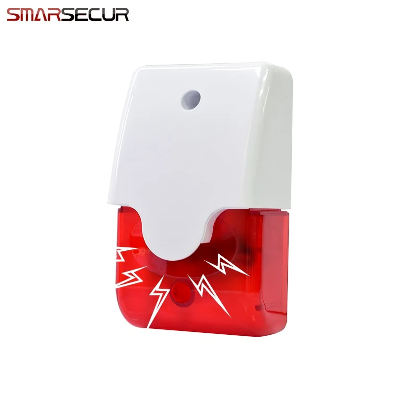 Smarsecur Проводная Стробоскопическая сирена 12 В 24 В 220 В звуковая сигнализация стробоскоп мигающий красный светильник звуковая сирена домашняя система охранной сигнализации 115 дБ - Цвет: 12V 103siren x1