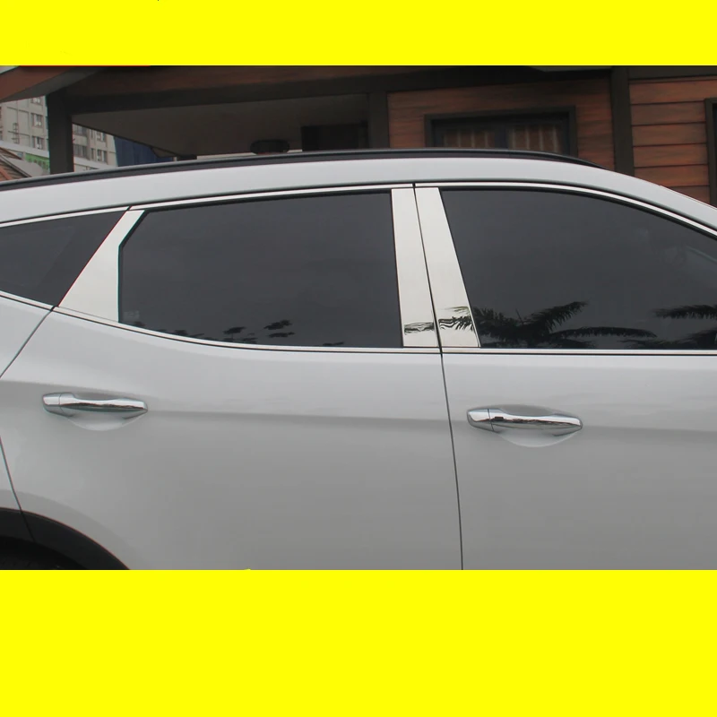 

lsrtw2017 304 stainless steel car window trims for hyundai santa fe 2013 2014 2015 2016 2017 2018 3rd generation