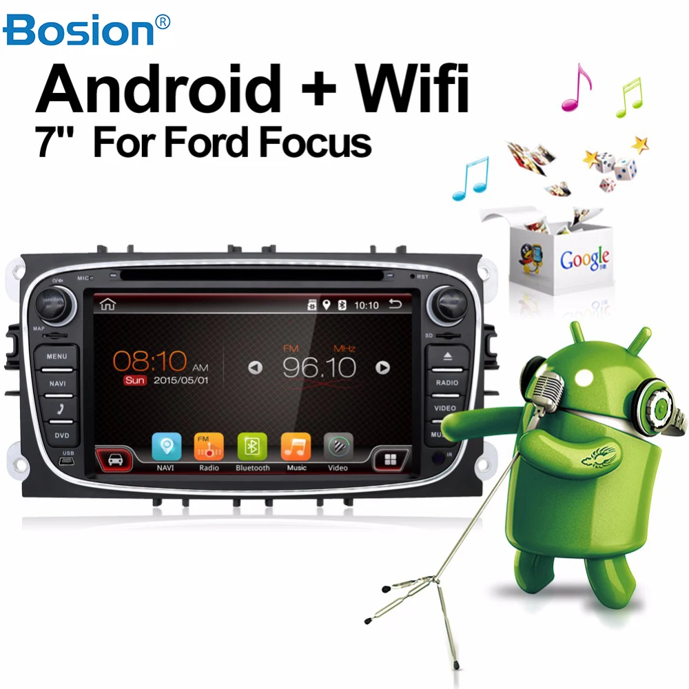 Bosion 2 Din андроид 4.2.2 игрок автомобиля dvd GPS для форд автомобильные cd радио mondeo фокус