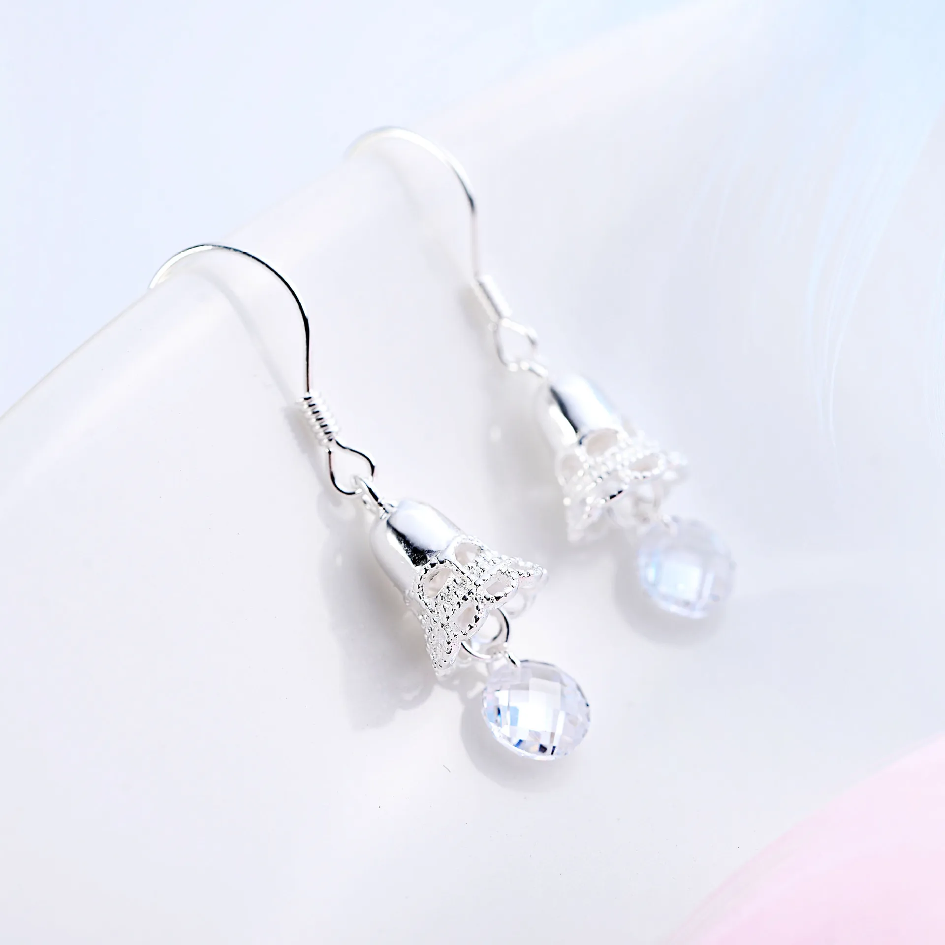 Кружевные серьги в виде колокольчиков 100% стерлингового серебра 925 пробы