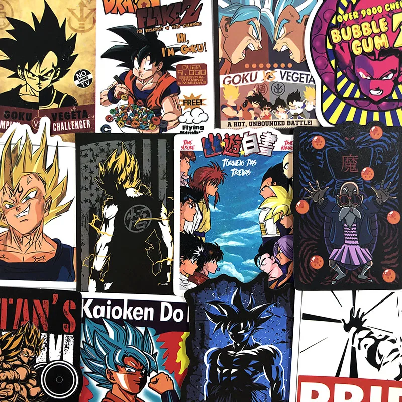 50 шт./упак. Dragon Ball граффити аниме-наклейки для ноутбука электроскутер игрушечные велосипеды водостойкие наклейки из ПВХ