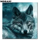 Алмазная живопись сделай сам, картина из полных квадратныхкруглых страз, 5D мозаика с волчьей головой Стразы