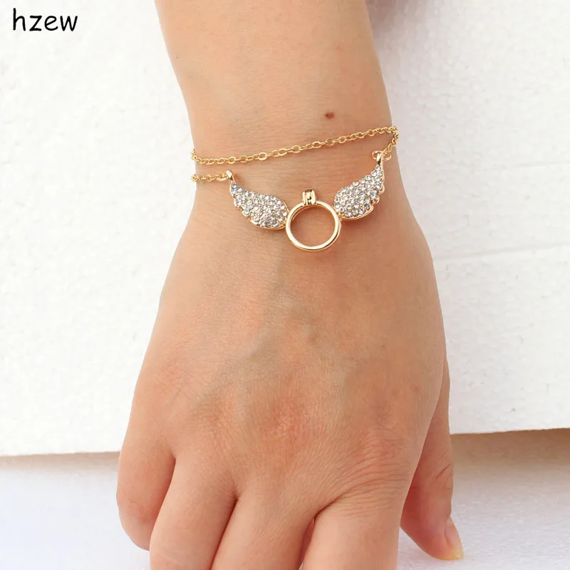 Hzew Ангел крылья браслет бренд милые браслеты для друзей сестры подарок модные