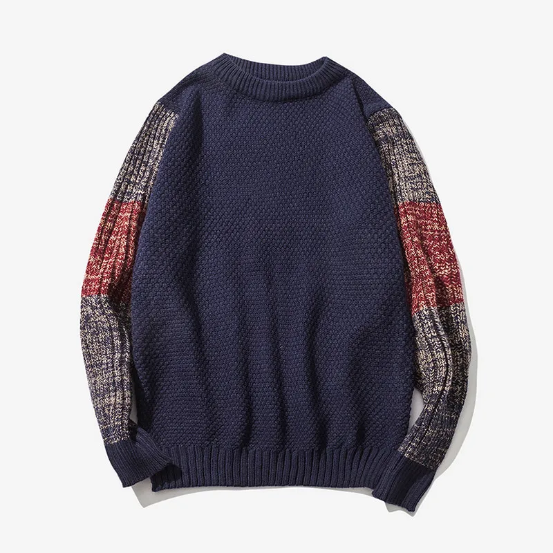 2018 New Sweater Men Autumn Hot Sale Top Design Patchwork Cotton Soft Quality Pullover O-neck Casual Brand Clothing | Мужская одежда
