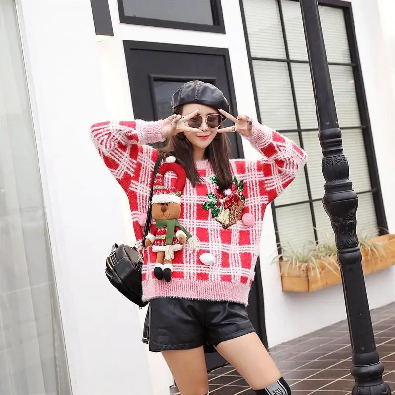 Loose Christmas Sweater Women 2018 Winter 3D Snowman Dee Ball Ugly Cute Cuasal Thick Mohair Sweaters Top | Женская одежда