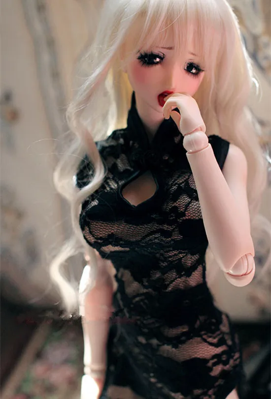 Платье для куклы BJD длинное черное кружевное платье Чонсам 1/3 DD DY SD10 Одежда