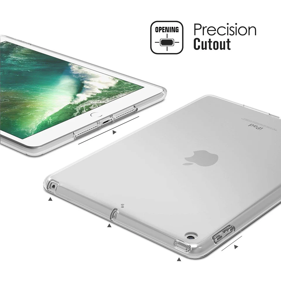 Чехол для планшета Tendway iPad 2017/2018 9 7 Pro 10 5 Air 2 Mini 4 прозрачный мягкий силикон ТПЭ