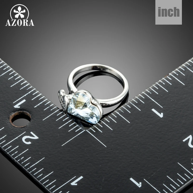 Кольца AZORA из белого золота с австрийским кристаллом Stellux TR0182|austrian crystal rings|crystal