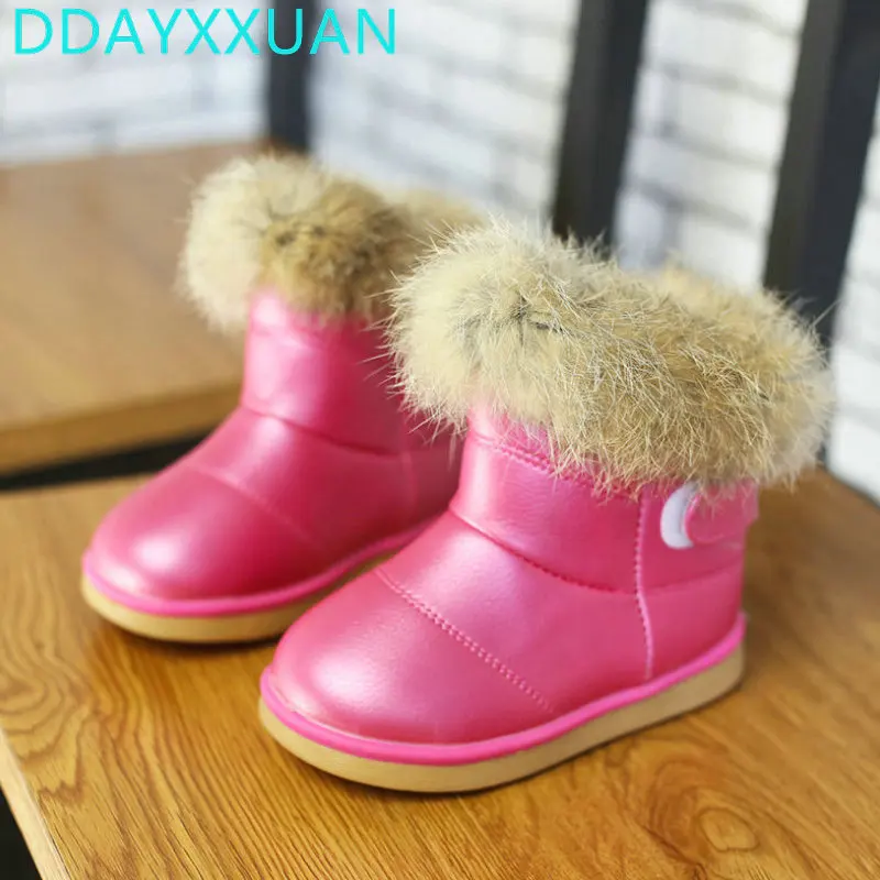 Зимние ботинки для девочек новинка 2017 зимняя модная детская обувь теплые