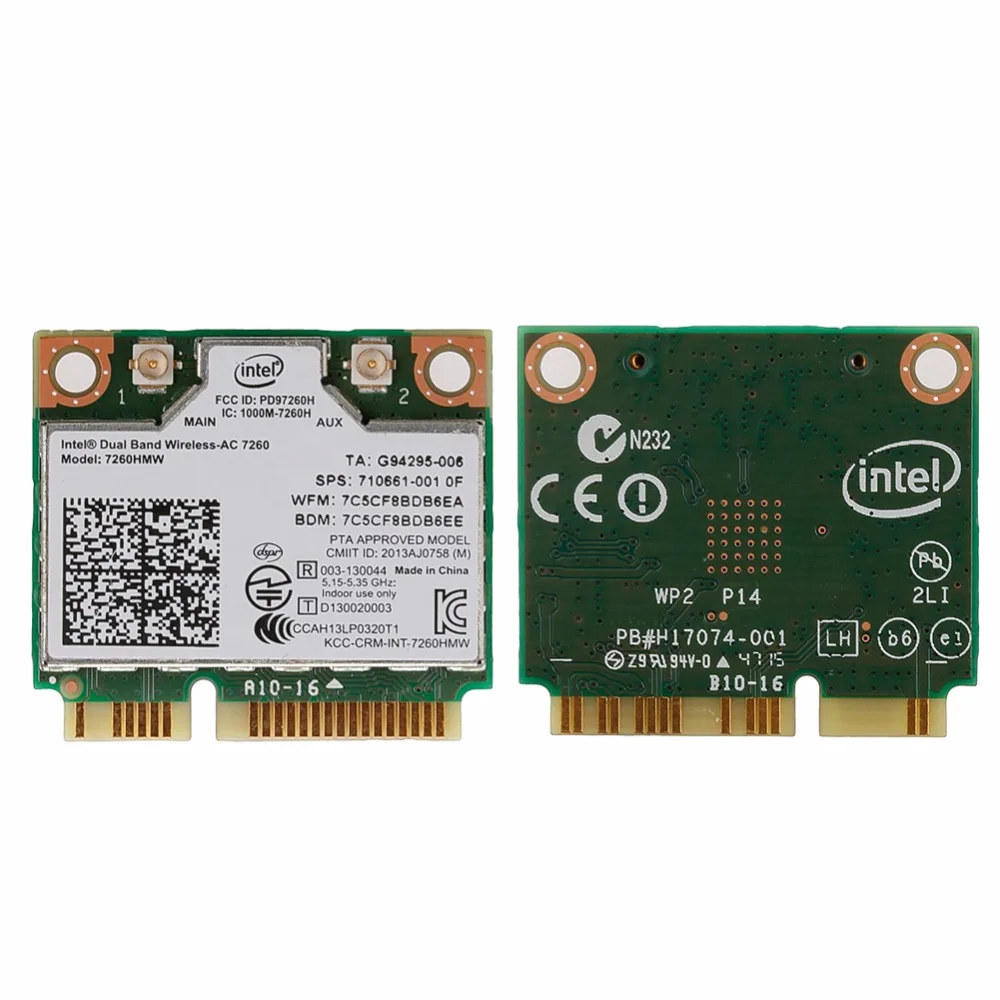 

Intel Dual Band Wireless-AC 7260HMW Mini PCI-E BT4.0 карта для HP SPS 710661-001 C26
