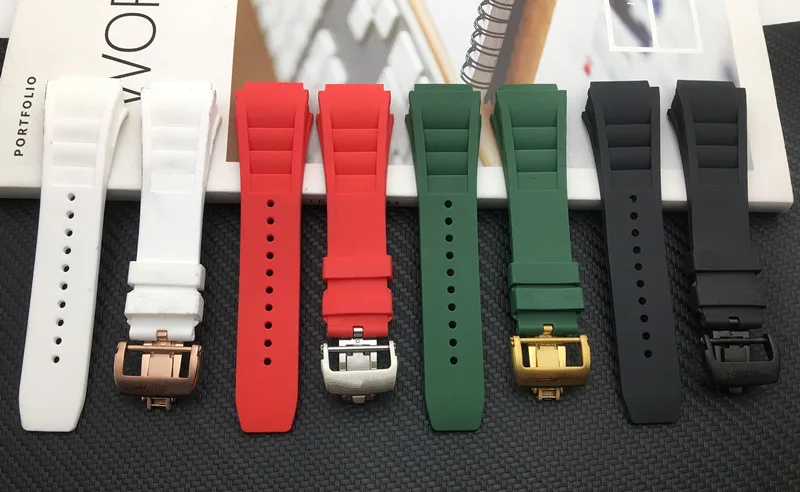 Мужской мягкий силиконовый резиновый ремешок для часов Richard Mille браслета с
