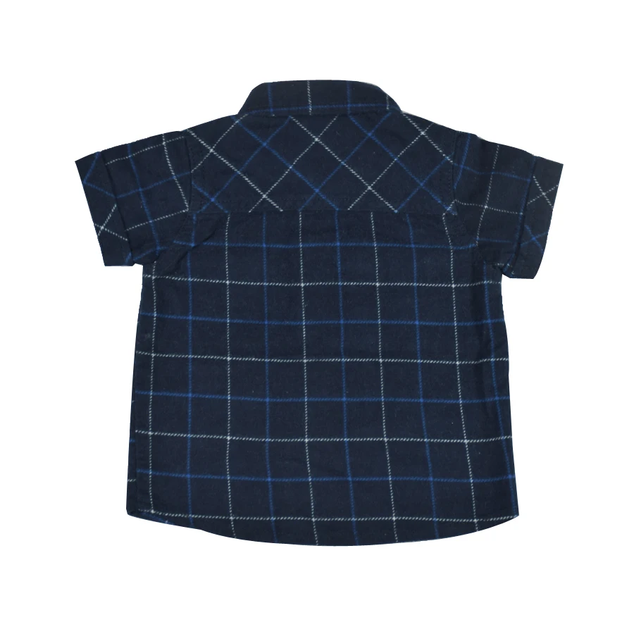 Infant Baby Boy Flannel Short Sleeve Shirt Plaid Pattern Turn Down Collar Single Breasted Newborn Bebe Soft Summer Clothes |