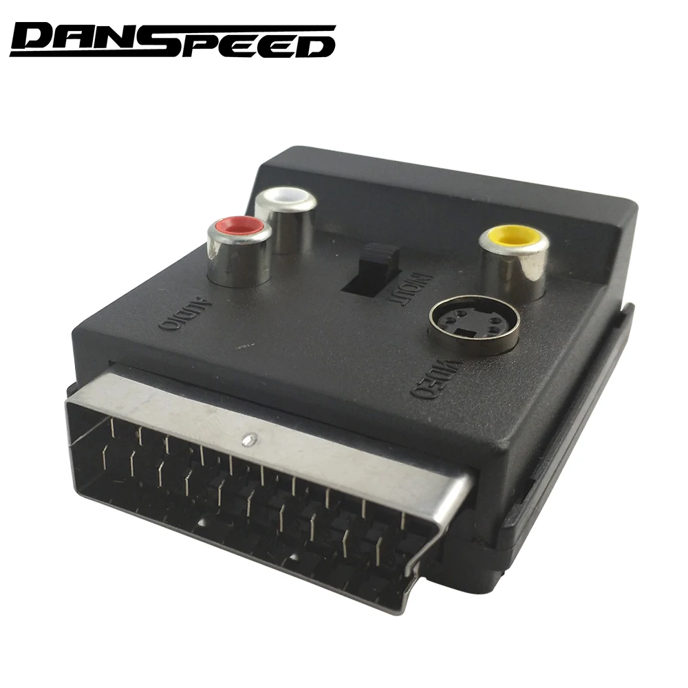 DANSPEED 3 RCA SCART адаптер конвертер AV блок на Phono композитный или S Video с переключателем