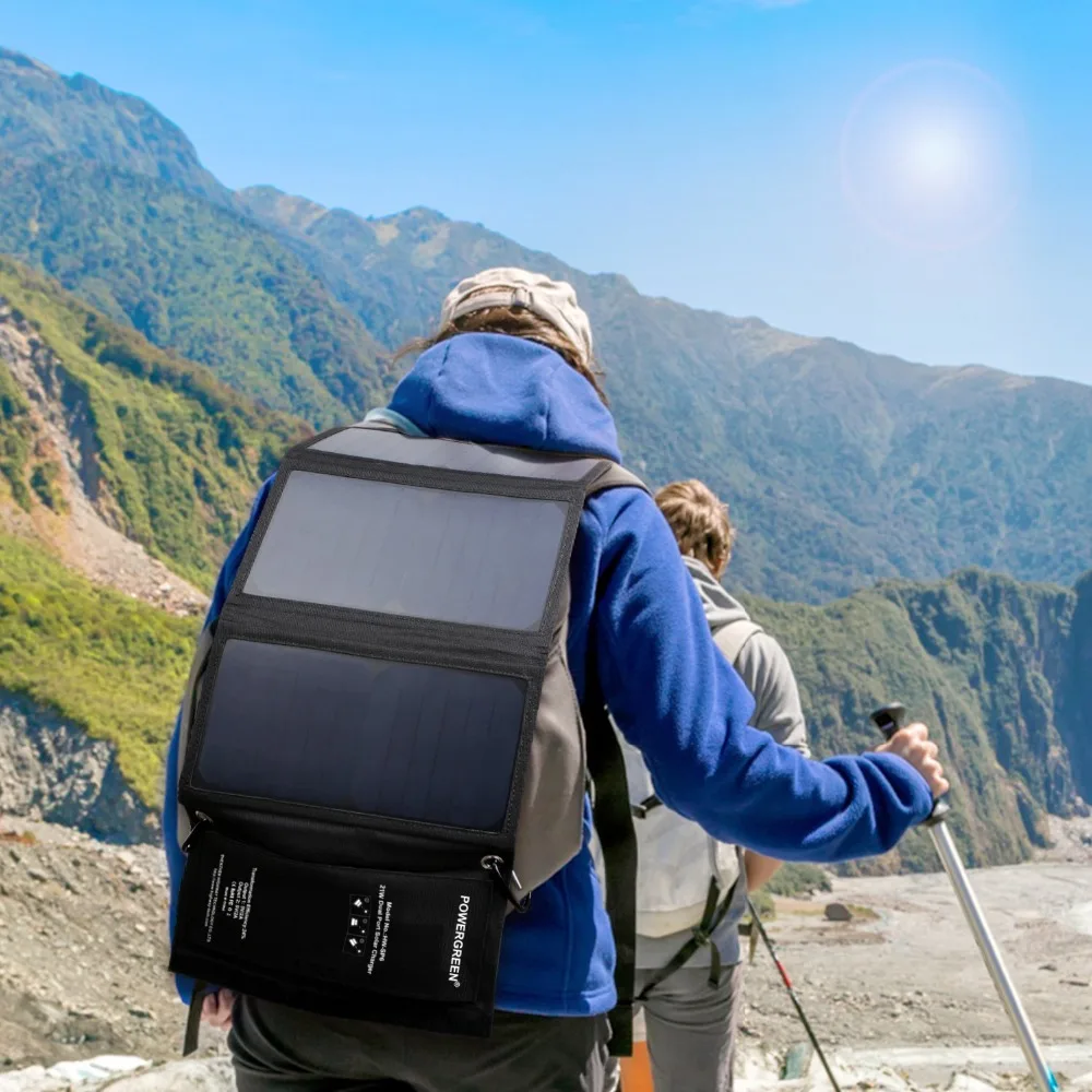 Зеленая солнечная панель с двойным выходом мощности 21 Вт складной Солнечный