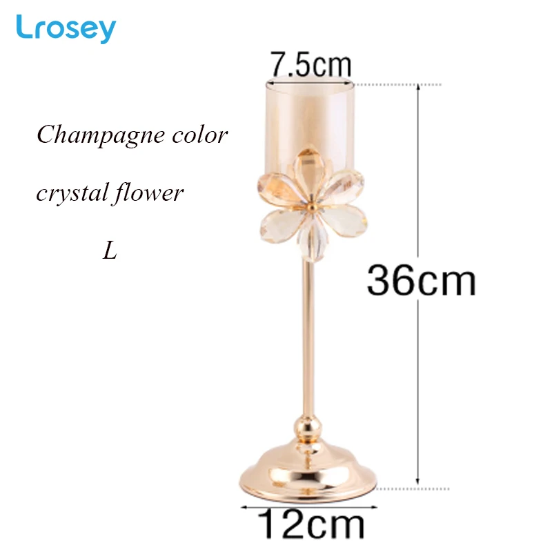 Champagne crystal L Европейская Свеча Держатель для домашнего декора свечей обеденный стол украшения Романтические свадебные украшения хрустальный подсвечник - Цвет: Champagne crystal L
