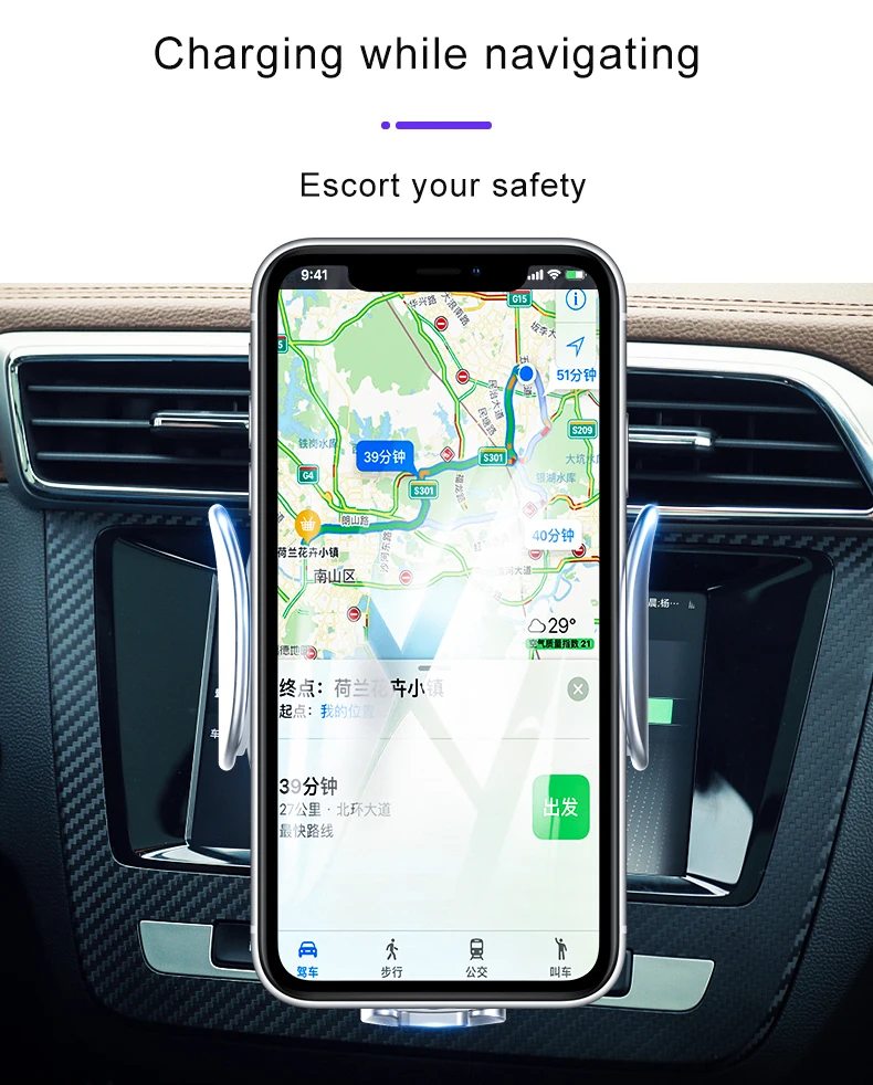 10 Вт Qi автомобильное беспроводное зарядное устройство для Xiao mi X 2S mi 9 iPhone X samsung S9 быстрая Беспроводная зарядка Автомобильный Автоматический зажимной держатель телефона