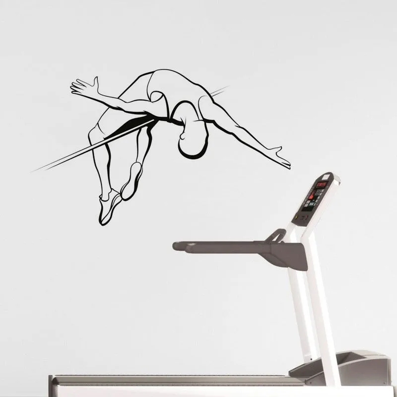 

Vinyl Wallpaper Jump Gym Wall Sticker Fitness Art Wall Decal Vinyl Sport Wall Mural For Bedroom House Wall Art Decoration W-1050