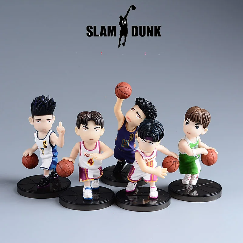Figuras японского Аниме Slam Dunk ПВХ 10 ШТ. Набор Мини Фигурку Взрослых Горячие Куклы