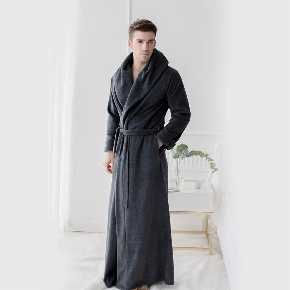 Men's and Women's Long Robes Fleece Floor Length Plus Size Bathrobe  Soft Sleepwear Loungewear Night Gown Pajamas  Nightwear