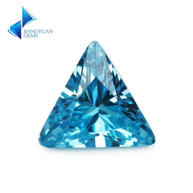 

3x3~10x10mm Triangle Shape 5A Middle Seablue CZ Stone Synthetic Gems Cubic Zirconia For Jewelry DIY