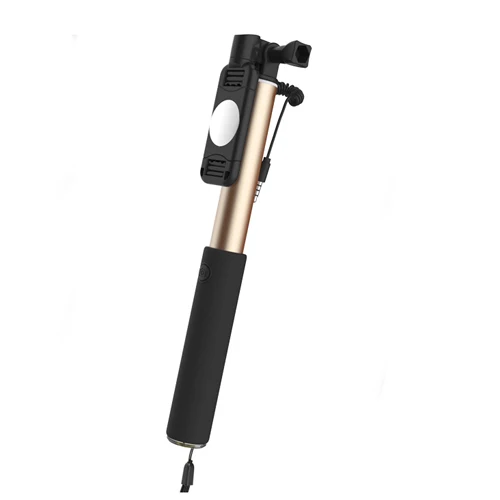 В продаже Rock Monopod 3,5 мм проводное управление универсальные мини селфи палки для iPhone/amsung/LG/huawei/Xiaomi IOS Android телефонов - Цвет: Gold